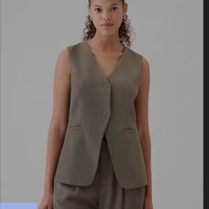 Olive Sleeveless Blazer Vest